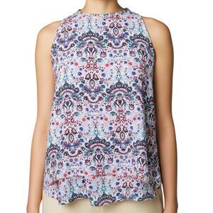 Zac & Rachel Pink Abstract Print Split Back Tank Women's Size S
